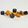 1/4 Dram 1ml Mini bouteilles d'huile essentielle en verre ambré bouteilles de Tube d'échantillon de parfum