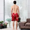 Men's Sleepwear 2023 Casual Loose Shorts Satin Silk Print Pijama Soft Male Boxer Underwear Pajama Sexy Nightwear