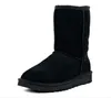 Classic Designer Man Woman Short Cow Skin Suede Snow Boots Colour Men's Women's Black Brown Grey Tan Beige Boot