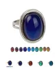 Bague d'humeur vintage en cristal ellipse, aigle, couleur changeante, 295C