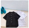 Sommar Baby Boys Solid Färg Tunna Kortärmad T-shirts Japansk stil Lös Casual All-Match Tops 210615
