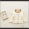 Pullover Kleidung Baby Kinder Mutterschaft Drop Lieferung 2021 Frühling Geboren Baby Pullover Mäntel Marke Baumwolle Stricken Solide Strickjacke Taste Jacke jungen G