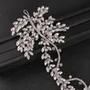 Haarspangen Haarspangen Mode Silber Farbe Hamdmade Stirnbänder für handgemachte Kristall Strass Blätter Tiaras Haarbänder Hochzeit Schmuck Zubehör