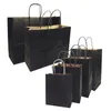 10 Pcs/lot sacs-cadeaux avec poignées sacs en papier noir haut de gamme multifonctions 6 taille sac de Protection de l'environnement recyclable 211108