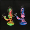 Straight Hookah Eye Silicone Bong 7 Inch Tobacco Smoking Percolators bongs Removable Beaker unbreakable Glass Water Pipes Dab Rigs Recyclers