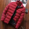2021 Män Windbreaker Warm Tjock Parka Jackor Mäns Quilted Padded Puffer Casual Zip Up Winter Bomber Stand Collar Coats Outwear G1108