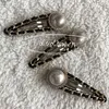 9X2.5cm fashion Hair Clips pretty gray pearls 2C symbol hairpin including parper cards