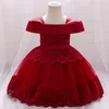 Baby Girls Princess Dresses For 1st Year Birthday Elegant Flower Infant Christening Party born Clothes 210508