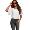 Nice-Forever Summer Women Fashion Pure Färg T-shirts Casual Oversized Tees Toppar 2BTY111 210419