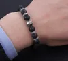 Drop Men Jewelry Natural Stone Beads A Grade Tiger Eye Thai Silver Charms Macrame Bracelet Beaded Strands9121530