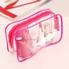 PVC Trousse de Maquillage Сумки для пылезащитный и водонепроницаемый четкий молния 3 шт. Макияжечные сумки для женщин Путешествия Туалетные принадлежности Ванная комната Косметическая сумка