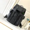 Высококачественные мужские черные кожаные рюкзаки рюкзак люкс дизайнер knaxack с criss-cross украсьте школьный мешок schatchel задний пакет багаж двойной плечо