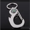 Клавные асесории Drop Delivery 2021 U Compass Bottle Opener Mens Fashion 3D Милый металлический подвесной подвесной кольцо клавиши KeyChain Keyfob 211 Q2 TSUCB