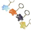 Chakra Schildkröte Form Charms Naturstein Schlüsselanhänger Schlüsselanhänger Mode Heilung Reiki Schlüsselanhänger Boho Schmuck Auto Schlüsselanhänger für Frauen