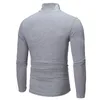 turtleneck for men Solid color slim elastic thin pullover Spring Autumn clothing 210930