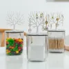 Storage Boxes & Bins Desktop Cotton Swab Box With Small Tree Rack Transparent Organizer Jar Canister Home181C