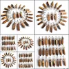 Charms Jewelry Findings & Components Natural Stone Tiger Eye Shape Point Chakra Pendants For Necklace Earrings Making Drop Delivery 2021 Bft