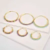 ANDYWEN 925 Sterling Silver 40mm Summer Green Beads Hoop 2020 Rock Punk Moonstone Piercing Ohrringe Fashion Jewelry Pendiente