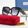 Gafas de sol de diseño de lujo de moda para mujeres para hombre Gafas de conducción al aire libre de alta calidad Marco de oro redondo de playa Caja de gafas de sol polarizadas