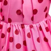2021 nuevos vestidos de fiesta de Navidad para niñas de manga corta con estampado de puntos vestidos de princesa para niñas disfraz de actuación de algodón para niños de 2 a 10 años Q0716