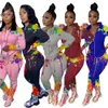 Women Sports Tracksuits Hooded Sweater Two Piece Set Sexy Splash Printed Long Sleeve Jacket + Leggings Winter Clothes Jogger Suit