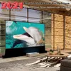 16:9 8K Ambient Light Rejecting CLR ALR Electric Floor Rising Projection Screen For UST Laser Projector
