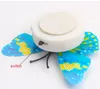 LED 3D papillon Stickers muraux veilleuse lampe brillant décalcomanies autocollant maison décoration maison fête bureau décor