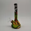 7.5'' height Hookahs Silicone Bong water smoking pipes Camouflage colorful Beaker Design bongs pipe