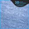 ART3D 5パックの皮とスティック3D壁紙パネルの内部壁の装飾の自己接着性の泡立てれた泡立ての壁紙青、カバー29平方フィート