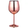 Rostfritt stål Champagne Cup Vinglas Cocktail Creative Metal Bar Restaurang Goblet Rose Gold 210827