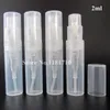 Sambette 50st / mycket högkvalitativ liten plastsprayflaska 2ml parfymprovflaskor Clear Mist Sprayer Atomizer grossist