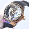 46mmx186mm Bubble L08203166 CO0082 Automatyczna męska obserwowanie czarnego szkieletu Dial Tourbillon Retro Stalowanie stalowe Pasek Gumowy Pasek SPO3618918