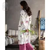 Nidia Pyjamas Nightgown Women's Spring and Autumn Cotton Long Sleeve Trousers spetsväst Elegant Hem tre bitar Passar Två byxor