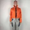Cropped Puffer Coat Women Zipper V Neck Long Sleeve Ladies Warm Down Short Bubble Coats with Outwear Thin Light 211013