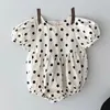 Baby Girls Rompers Одежда Боди Универсат Точка Слованная Рукав Летнее Детское Одиночное Платье 210429