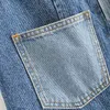 Patchwork Denim Rok Vrouwen Hoge Taille Vintage Lange Midi s Terug Split Streetwear Casual Cowboy Jupe Femme 210515