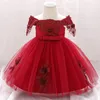Tjejens klänningar födda Baby Girl Party Dress för 1: a Birthday Tutu Chopening Gown Vestido Infantil Kläder 1556 B3