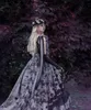 Gray Black Lace Gothic Eventig Dresses 2022 Mystic Garden Butterfly Lace-Up Corset Top Renesans Halloween Cosplay Prom Dress Plus Size