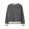 Women Geometric Khaki Knitted Sweater Casual Houndstooth Lady Pullover Female Autumn Winter Retro Jumper C-272 211018