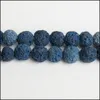 Stone Loose Beads Jewelry Mti Color Lava 8Mm Natural Volcanic Rock Round Diy Bracelet Making Volcano Bead Drop Delivery 2021 O0U68