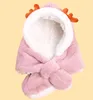 Gorro de felpa con astas 2 en 1 para niños, gorro de bufanda cálido para niño y niña, gorro con orejeras gruesas para bebé, abrigo para niños de 2 a 6 años, rosa, gris, Beige, caqui