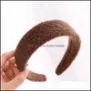 Headbands Hair Jewelry Women Winter Plush Fashion Warm Girls Aessories Sweet Vintage Wide Side Band Hoop Tiara Hairband Drop Delivery 2021 G