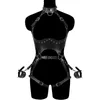 Bustiers & Corsets Women Adjust Leather Handcuffs Bodysuit Bondage Body Harness Belt Pole Dance Sexy Lingerie Punk Leg Garter Holl252K