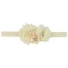 Joli bandeau élastique à fleurs polygonales faites à la main pour tout-petits, perles en strass brillantes, bandeau Floral pour bébé, accessoires de cheveux pour enfants