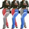 Moda Damska Odzież Zima Zagęścić Ciepłe Spodnie Dla Kobiet Niski Talia Sznurek Patchwork Casual Spodnie spodnie Spodnie Dresowe 210604