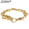 Moda punk ouro enchido dragão charme pulseiras para mulheres pulseiras pulseiras homens pulseira jóias presente
