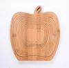 Wooden Vegetable Basket With Handle Apple Shape Fruit Baskets Foldable Eco Friendly Skep Fashion Top Quality SN2522