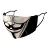 디자이너 얼굴 마스크 성인 광대 두개골 인쇄 마스크 남성 여성 블랙 방진 및 헤이즈 교체 가능한 PM2.5 필터 입안 마스크