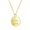 Złoto 12 konstelacje stal nierdzewna moneta naszyjnik aries prosty styl zodiaku znak biżuteria urodzinowa