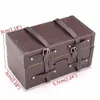 1/12 Dollhouse Miniature Carrying Vintage Leather Wood Suitcase Luggage Classic Toys Pretend Play Furniture Toys 1581 Y2